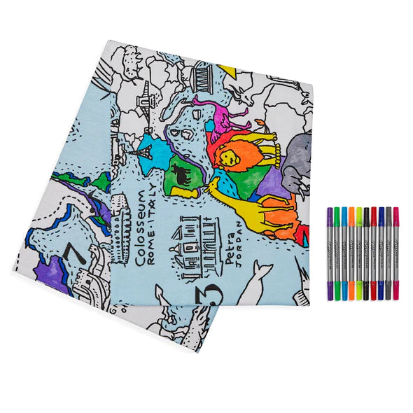 Mantel para Pintar Mapa del Mundo EATSLEEPDOODLE- Depto51