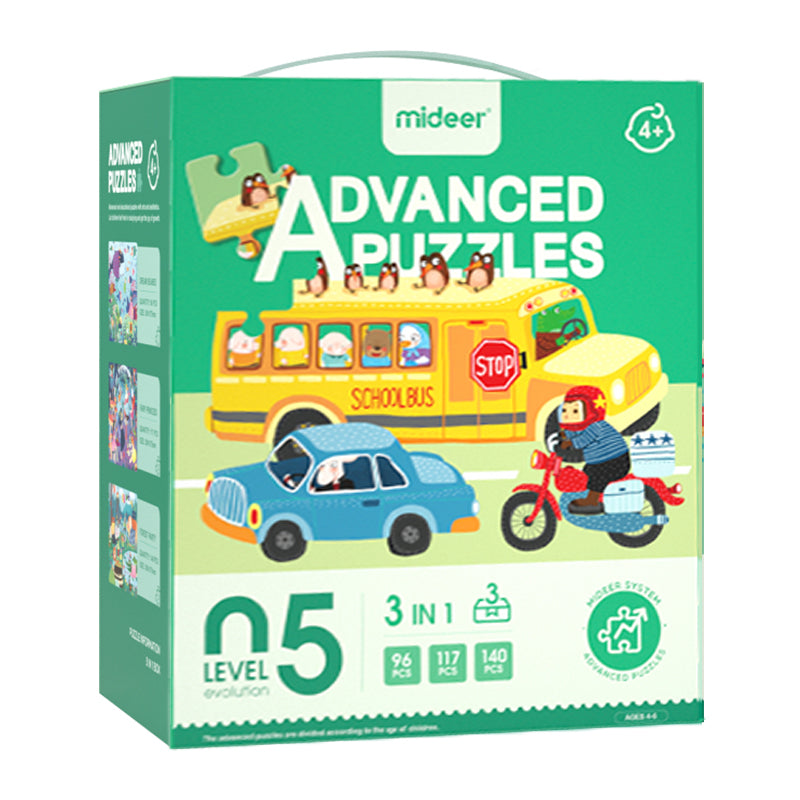 Set de 3 Puzzles Advanced Nivel 5 Tour de Aventuras MIDEER- Depto51
