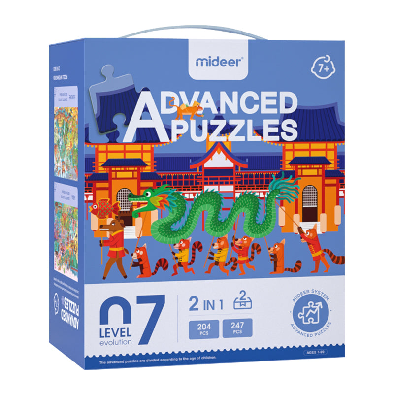 Set de 2 Puzzles Advanced Nivel 7 Geografía Humana MIDEER- Depto51