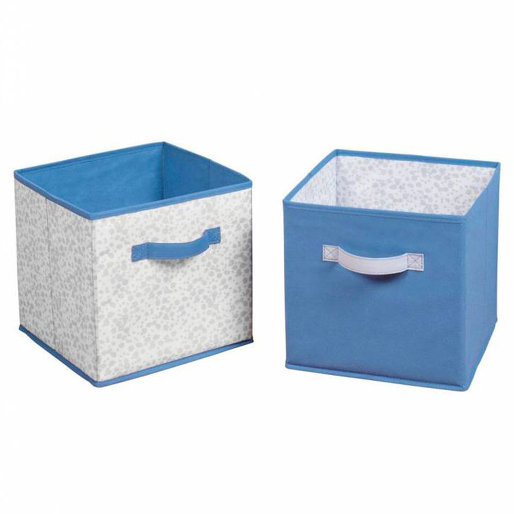 Set de 2 Canastos Organizadores Cube Azul/Gris S