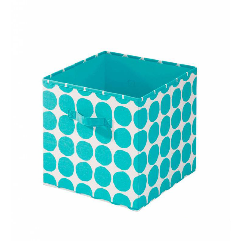 Canasto Organizador Cube Dot Turquesa L INTERDESIGN- Depto51