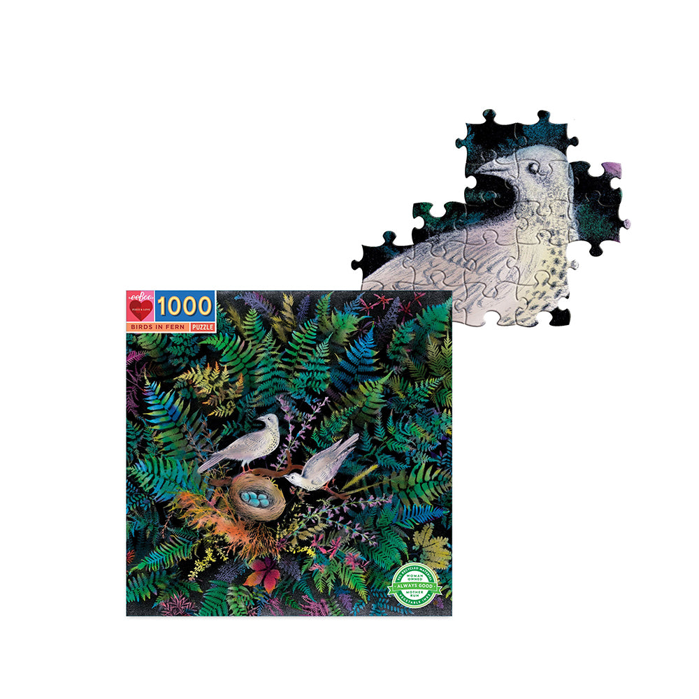 Puzzle 1000 Piezas Pájaros en Helechos EEBOO- Depto51