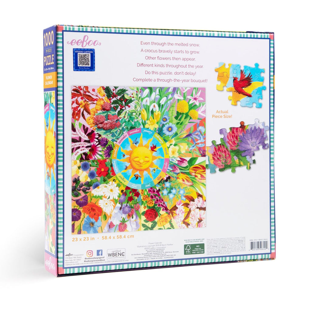 Puzzle 1000 Piezas Calendario de Flores EEBOO- Depto51