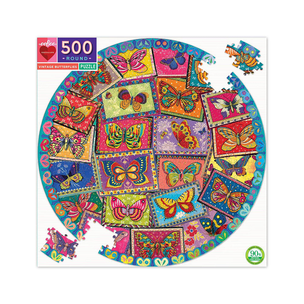 Puzzle Redondo 500 Piezas Mariposas EEBOO- Depto51