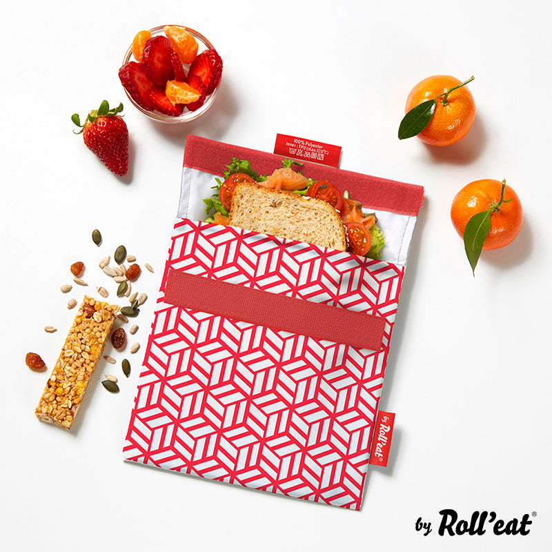 Bolsa Reutilizable Snack'n'go Tiles Red ROLL EAT- Depto51
