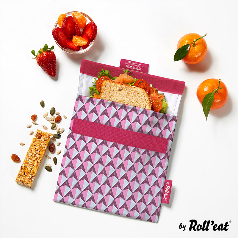 Bolsa Reutilizable Snack'n'go Tiles Pink ROLL EAT- Depto51
