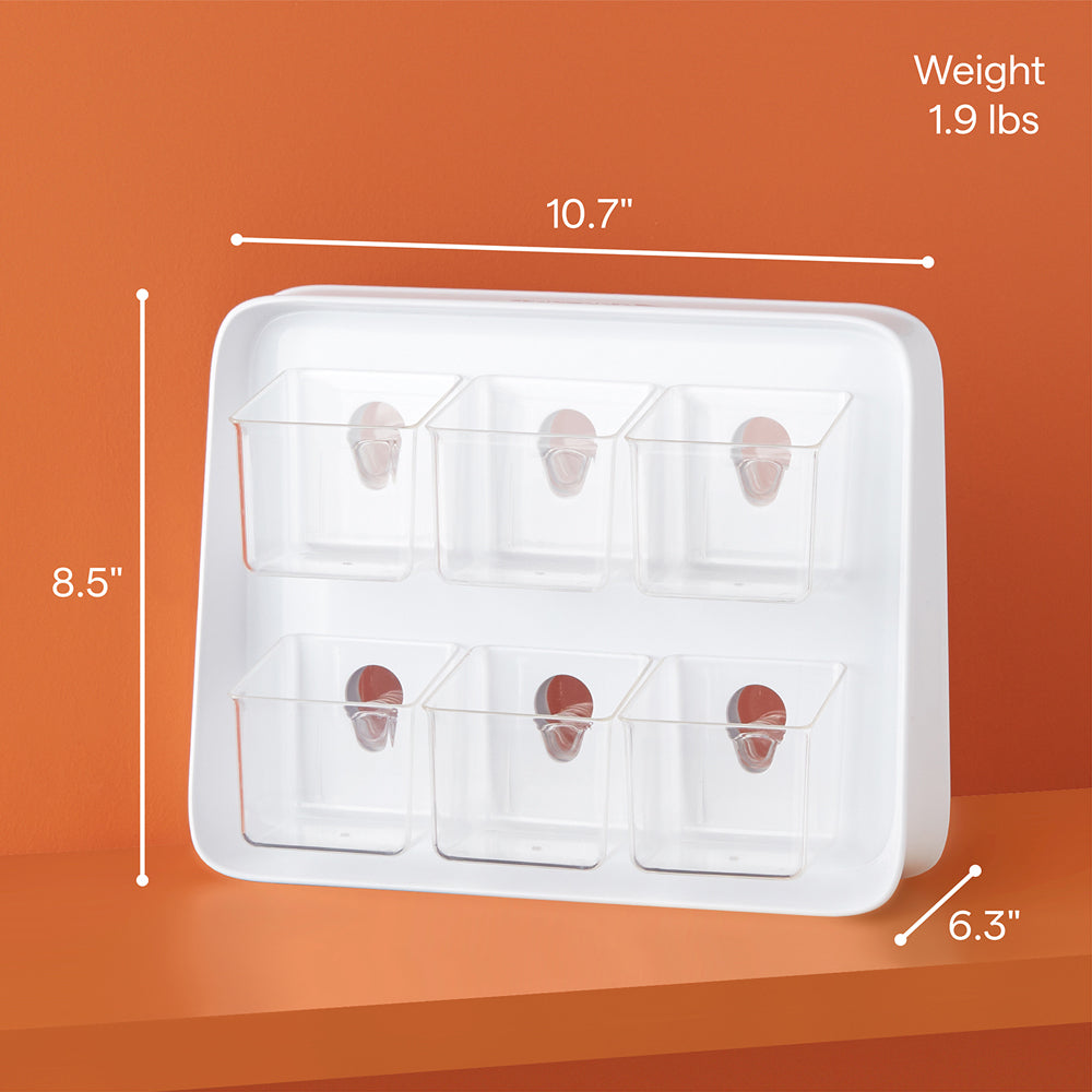 Caja té 6 compartimentos Dispensador bolsas té plástico Organizador  infusiones