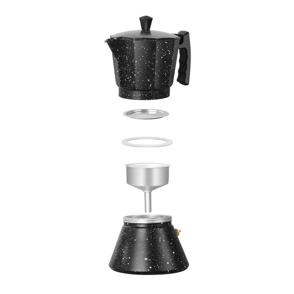 Cafetera Italiana Negra Granito 4 Tazas Simplit SIMPLIT- Depto51