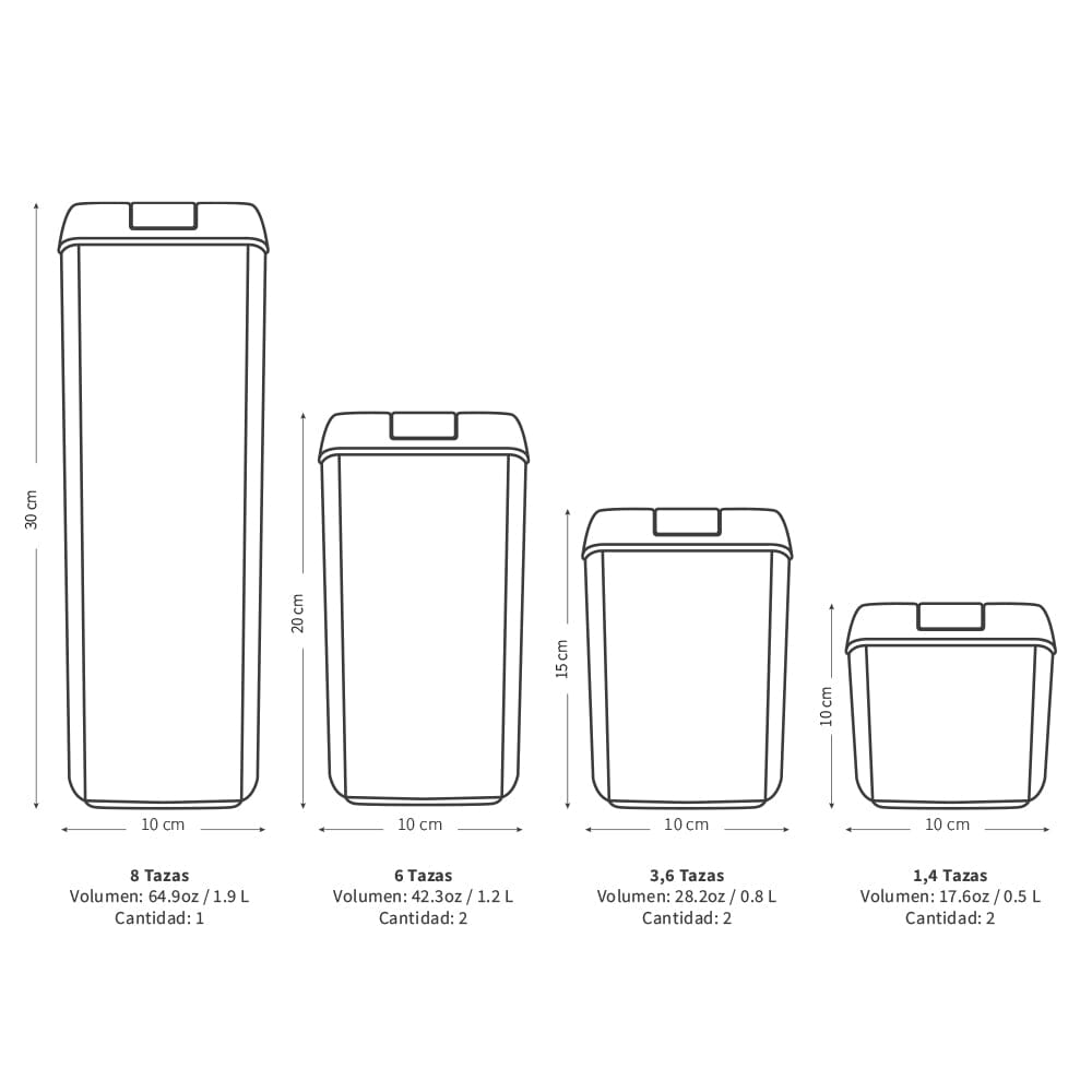 Set de 7 Contenedores Herméticos de Plástico Simplit SIMPLIT- Depto51